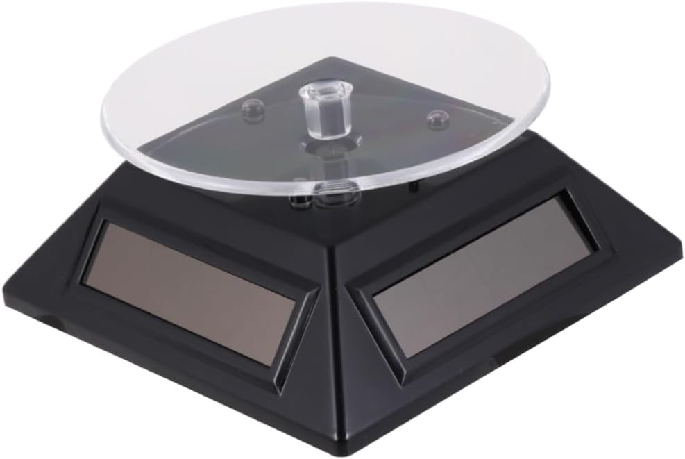 Levemolo Lighted Rotating Display Stand Solar Energy Solar Display Holder for Watches Jewelry Phones Cameras