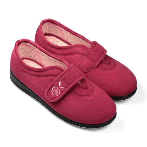 Padders Camilla Wide Fitting Womens Memory Foam Slippers - Lightweight Ladies Slipper with Rubber Soles and Soft Footbeds for Extra Room and Ultimate Comfort