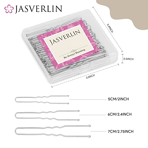Jasverlin U Shaped Hair Pin U Bobby Pins Silver Bun Pins Hair Clips Bunheads Hairpins For Women Girls Updo White Hair Accessories Large Long Mini 3 Size Assortment 150Pcs #TOP1