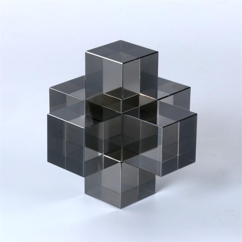 Estatua geométrica moderna minimalista de cristal negro miniatura 5