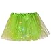 Produktbild FRAUIT Plissee Tüll Rock LED Rock Damen Mädchen Sterne Pailletten Mesh Tutu Tüll Kleid Rock Reifrock Abendrock Casual Festlich Karneval Party Rock