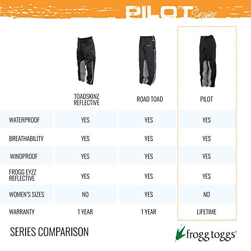 Frogg Toggs Men's Pilot Reflective Waterproof Motorcycle Pant, Black/Silver, X-Large #TOP5