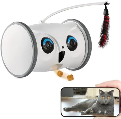 Furbo 360° Cat Camera: Pet Security Cam w/Meowing — side view showing full product dimensions