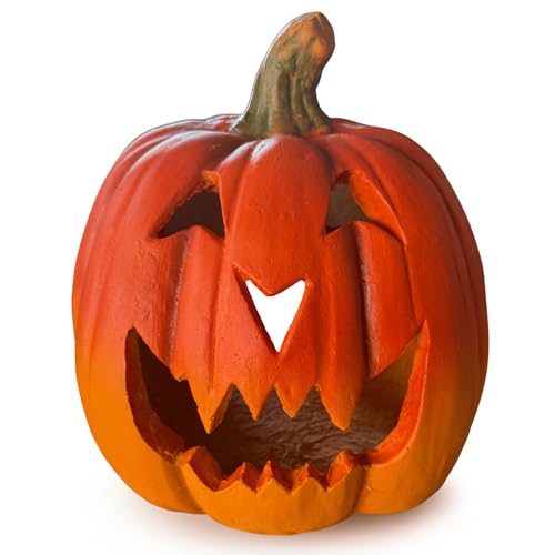 XXL Kürbis-Laterne als LED Halloween-Deko Set in 25x26 cm - Großer...