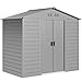 Outsunny Verzinkter Stahl Gerätehaus 2,43㎡ 213x131x192cm Einfach Montage Geräteschuppen mit Satteldach, Abschließbarer Schiebetür, wetterfest Gartenhaus, Outdoor Garten Schuppen für Außenbereich, Grau