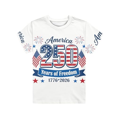 Image of Kids Graphic T-Shirt Boys Girls Novelty Tees Top Short Sleeve Shirts Summer Blouses 3-16