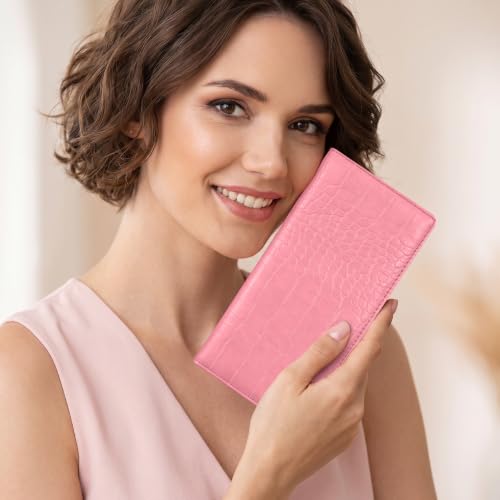 Image of Tipmile Slim Wallet for Women, RFID Blocking Credit Card Holder | 1 Zipper Pocket, 1 ID Window, 3 Cash Compartments, 11 Card Slots