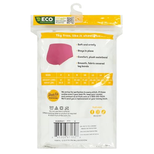Image of Fruit of the Loom Girls' Cotton Brief Underwear Multipacks
