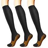 [MOOKISOO] 3足組 着圧ソック ハイソックス メンズ レディース スポーツソックス ひざ下ソック男女兼用 大きい 加圧ソックス圧着弾性靴下 ビジネスロングホーズ