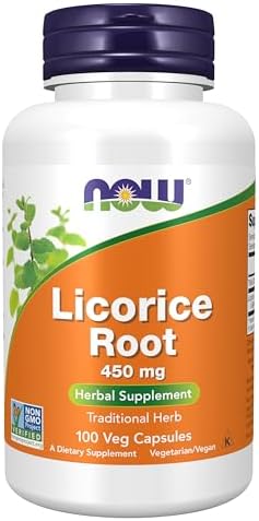 NOW Supplements, Licorice Root (Glycyrrhiza glabra) 450 mg, Herbal Supplement, 100 Veg Capsules