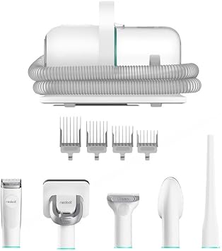 Pet Clipper Grooming Kit, Grooming Clippers Vacuum Suction 99% Pet Hair for Dogs Cats
