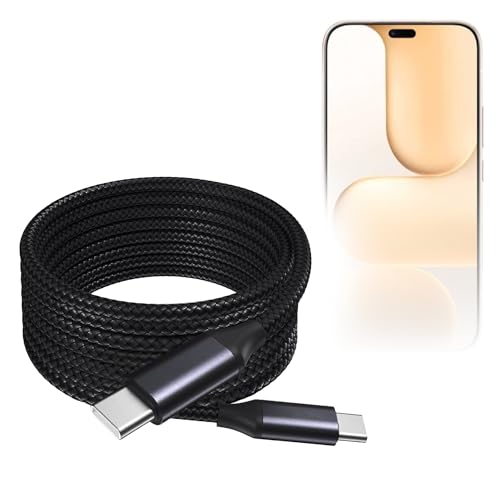 BoxWave Cable Compatible with Honor 600 Lite - DirectSync PD Cable (10ft) - USB-C to USB-C (100W), Long Type C Braided Nylon Alloy Fast Charge - Jet Black