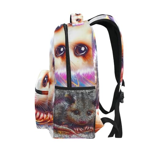 Kids' Backpack, Lightweight Travel Back Pack for Boys Girls Back to School Supplies, 15L, Cute Opossum Anima4