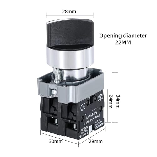 Bouton de sélection 22mm BD33 commutateur pour armoire électrique atelier