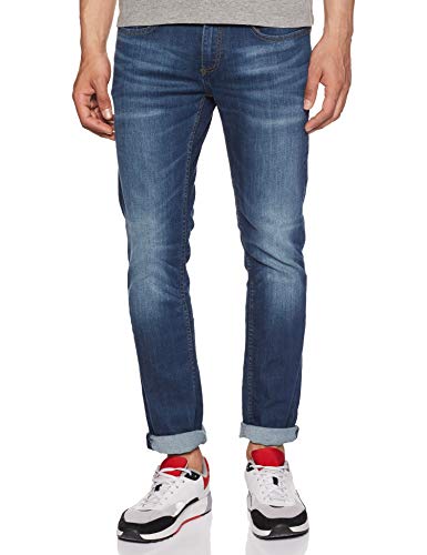Image of Amazon Brand - Inkast Denim Co. Men's Slim Straight Fit Stretchable Jeans (IN-SS-114 MEDIUM BLUE 38)