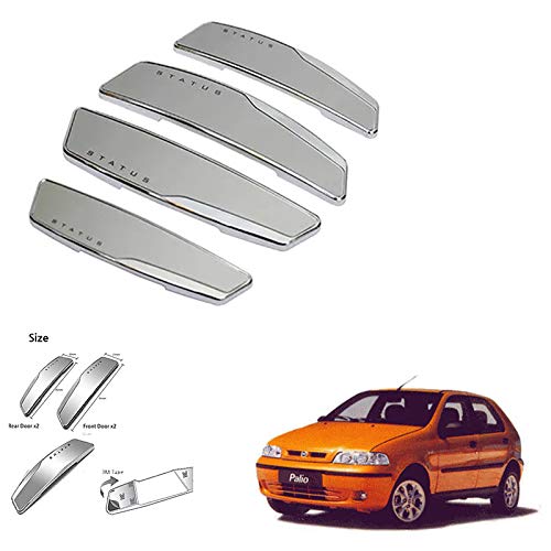 JAINFAM® Status High Gloss Premium Door Edge Guards Set of 4-(Made in Korea) - Silver for Fiat Palio