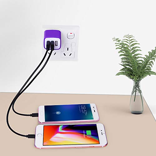 Image of 3 Port USB Wall Charger - Multi-Port USB Plug, 5V 3.1A Compatible with iPhone 14 /13 /12 /11 /Xs /XR /8 /7 /6S, Samsung Galaxy S23 /S22 /S21 /A14 /A13 /Note 20, LG V20 /V30 /V35 THINQ Q7