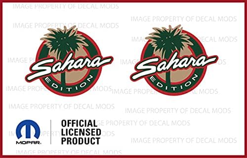 Decal Mods Sahara Round Side Decals Stickers fits Jeep Wrangler Sahara Edition TJ (1997-2002) (Set of 2) FJ4E3