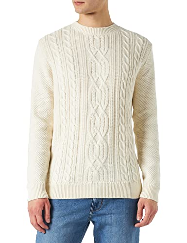 TOM TAILOR Herren Cosy Sweatshirt mit Zopfmuster 1035747, 12906 - Wool...