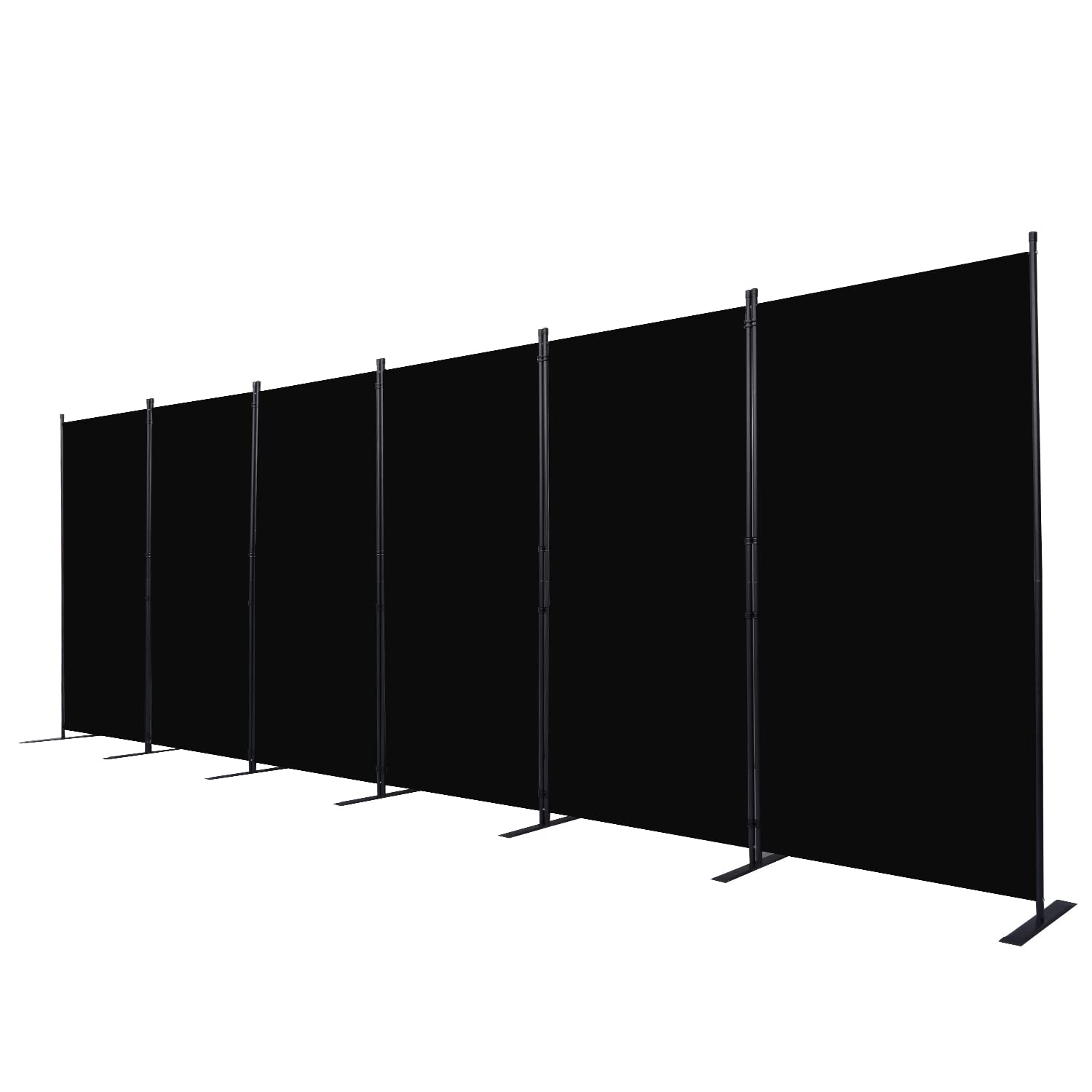CHOSENM Room Divider, 6 Panel Folding Privacy Screens with Wider Support Feet, 6 Ft Portable Room Partition for Room Separator, 204" W X 71" H, Black