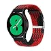 Produktbild MiRowy 20mm Armband Kompatibel mit Samsung Galaxy Watch 5 /Watch 5 Pro 45mm/Watch 4/4 Classic/Active 2, Nylon Ersatzband für Samsung Galaxy Watch 3 41mm/Watch 42mm/Gear S2 Classic-Schwarz&Rot