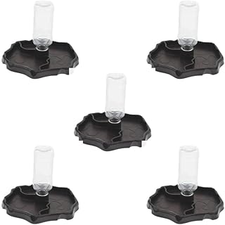 Paowsietiviity Juego de 5 cuencos automáticos para reptiles, tortugas, geckos, comederos, agua, resina, color marrón oscuro