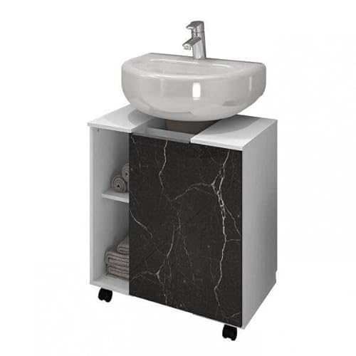 Gabinete De Coluna 1 Porta Pequin Bechara Branco/nero