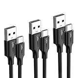 Exterior de PVC Flexible: Este cable USB tipo c cuenta con durable PVC capa exterior y diseño especial de protección de los extremos protegen este cable de daños y alarga la vida útil, más duradero que la trenza de nylon, no se pelan y se ruptura.