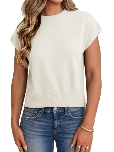 Image of UNCLECAT Short Sleeve Sweater for Women Knit Fall Pullover Tops