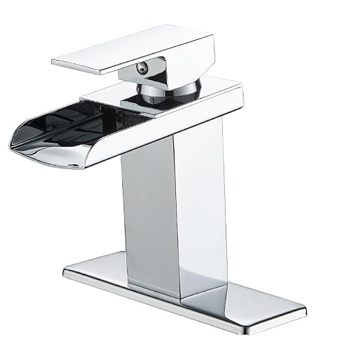 Bathroom faucets hot and Cold Basin Mixed Wide spout with Drainage, Nickel Brushed