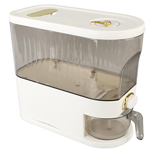 Distributeur de Riz, Récipients Stockage Denrées Alimentaires Scellés Grande Capacité, Distributeur de Nourriture Sèche Inodore, Effacer La Conception L'Opération du Bouton (L)