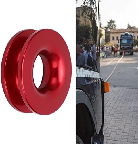 Winch Snatch Recovery Ring, Winch Snatch Pulley Towing Ring, 41000 lbs Breaking Strength for 7/16in 1/2in Soft Shackle with 3/16in 1/4in 3/8in Ropes(Red) for Soft Shackle
