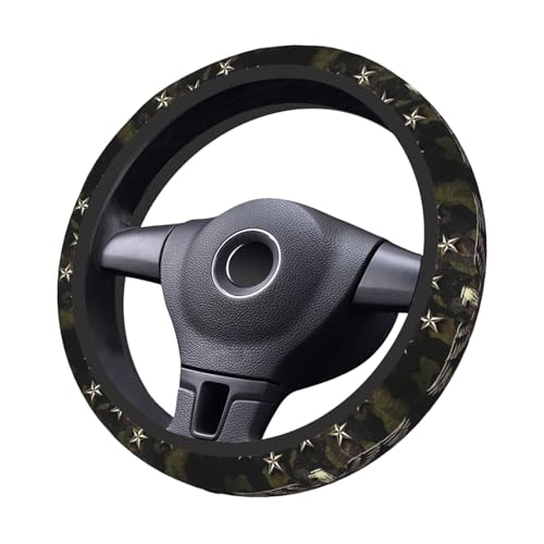 SAKTEPLE Car Steering Wheel Cover with Anti-Slip Lining, Universal 15 inch Wheel Cover, Fashion Car Interior Accessories for Women Men - Camo Bald Eagle