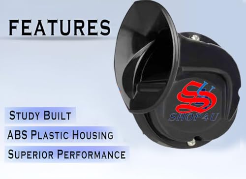 Image of Square Shape Car Windtone Horn with Wire for Bike, car, scooty, Truck, Auto, Van (Set of 2 Horn with Wire, Black)