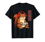 scoiattolo giapponese gabbia Questo divertente design a tema gioco giapponese presenta uno scoiattolo illustrato in stile anime, fascino kawaii con estetica vintage. Ispirato alle opere d'arte di ispirazione giapponese, alle influenze Ukiyo-e e ai videogiochi, offre una scena di giocatori radicata in giapponese.