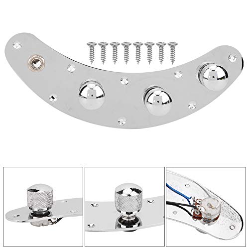 RiToEasysports Prewired Bass Switch Control Plate Wired Loaded Control Plate with Switch Knob for Electric Bass Playing Accessories Jazz Bass Control Plate - Image 4