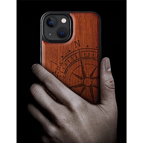 Coque Magsafe compatible iPhone 13 Mini étui antichoc bois - 2