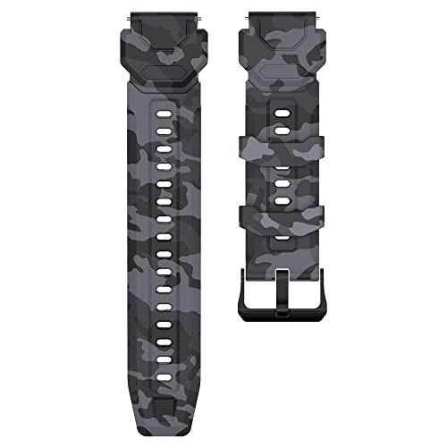 Bracelet noir camouflage de 20 mm pour montre connectée Tank M1 Cover