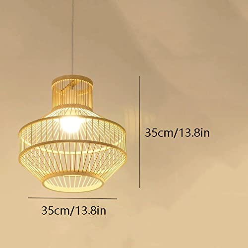 Plafonnier Chinois Bambou Réglable Éclairage Doux E27 Anti Éblouissement - 8
