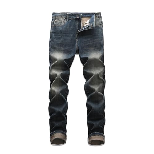 Men's Fashion Stretch Slim fit Jeans Retro Washed Straight Denim Pants