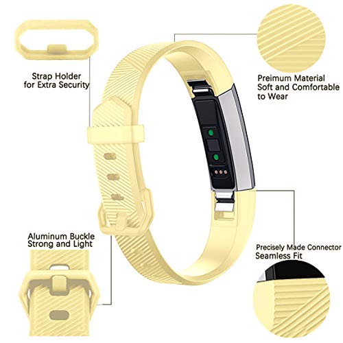 Maledan Compatible with Fitbit Alta Bands Women Men Replacement Band for Fitbit Alta HR/Alta/Ace, Small, Mellow Yellow - Thumbnail 2