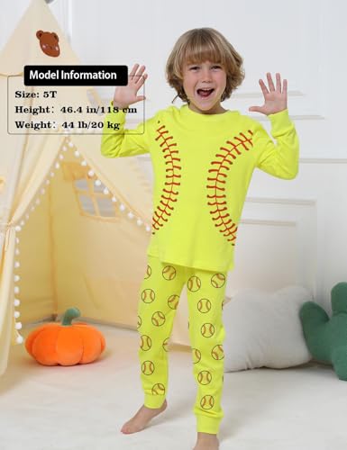 A&J DESIGN Cotton Sports Pjs for 2-14 Years Kids, 2-Piece Pajamas Set4