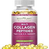 Multi Collagen Peptides Softgel - Type I, II, III, V, X - Hydrolyzed Collagen Peptides with Biotin Vitamin C Hyaluronic Acid for Women & Men, Supports Skin Hair Nail & Joint, Non-GMO, 60 Servings