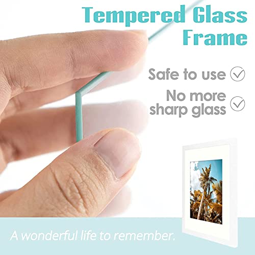 Image of Frametory, 11x14 Picture Frame - Display 8x10 Photo with Mat - Wide Molding - Preinstalled Wall Mounting Hardware (White, 6-Pack)