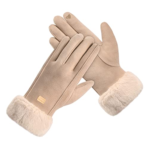Cozlly Damen Winter Handschuhe, Touchscreen Handschuhe, Outdoor Winterhandschuhe Damen, Warmer Plüsch Handschuh Gefüttert Winddicht Handschuhe, Dicke Warme Winddichte Winterhandschuhe Frauen Mädchen Cover
