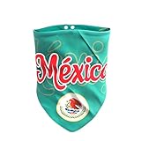 2026 World Football Cup 二層デザイン 犬 バンダナ ボタン付き 三角形 リバーシブル 調節可能 アクセサリー 小 中 大 犬 子犬 ペット (M, メキシコ)