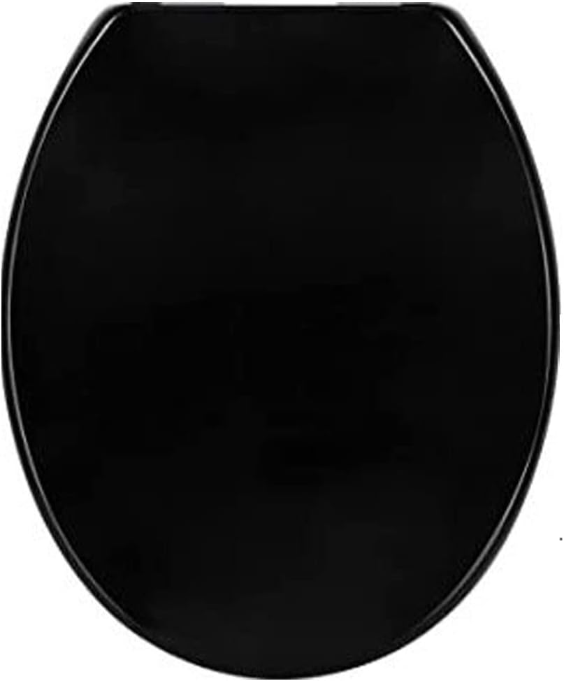 Black Toilet Seat Soft Close Quick Release for Easy Clean Oval Toilet
