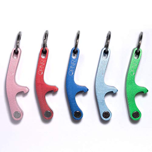 Opnr Mini Keychain Bottle Opener With Magnetic Lid Catch For Beer And Soda I Home Bar, Tailgating, And Bartender Use I Portable Manual Aluminum Lever I Catch Caps, Stick On Fridge! (Diode Blue) #TOP5