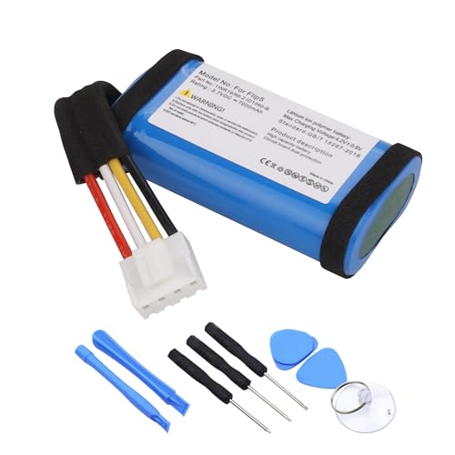 TZRONG 7000mAh Replacement Battery for JBL Flip 5, Part No: 1INR19-66-2 ID1060-B, 2025 Upgrade High Capacity 3.7V Battery for Flip 5 Bluetooth Speaker