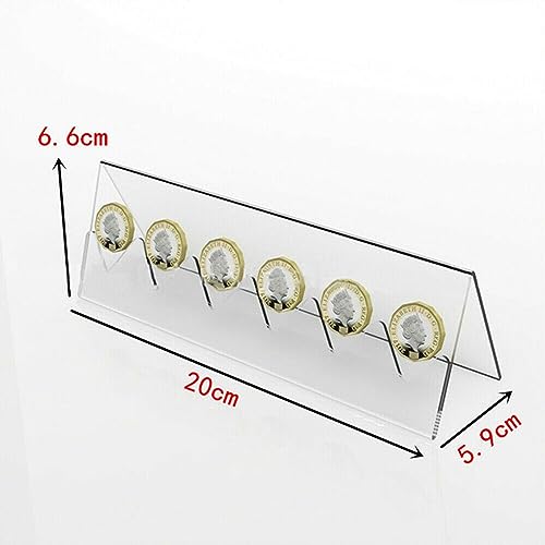 Base transparente para exhibir 6 monedas con ranuras miniatura 2